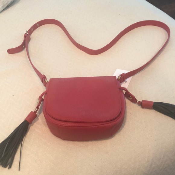 Badgley  Mischka Red Leather Bailey Cross over bag - Picture 1 of 2